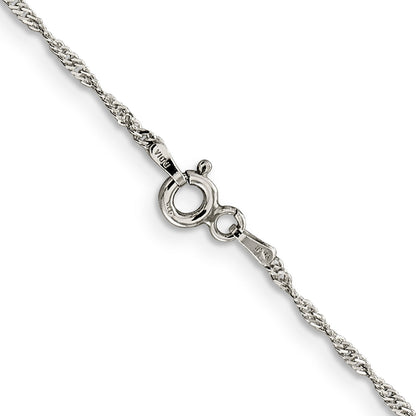 24 Inch Sterling Silver 1.4mm Singapore Chain Necklace