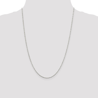 24 Inch Sterling Silver 1.4mm Singapore Chain Necklace