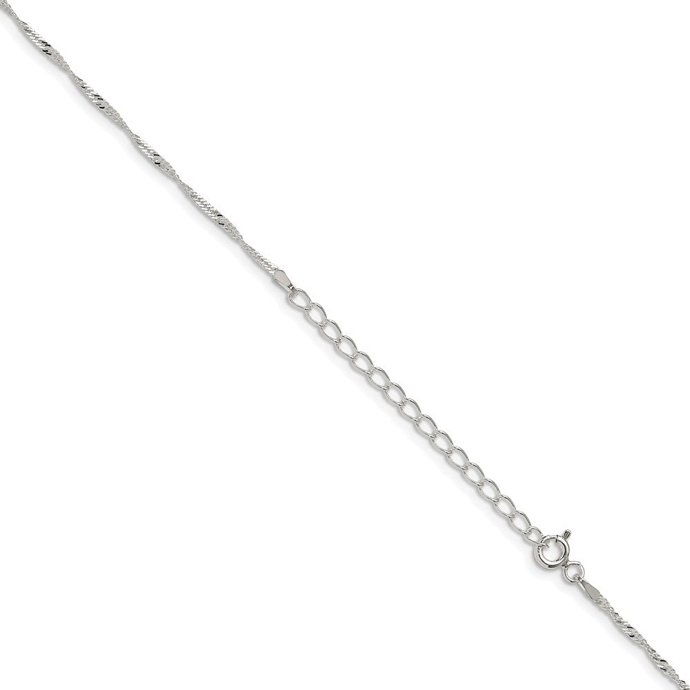 18 Inch Sterling Silver 1.4mm Singapore Chain W/2In Ext.