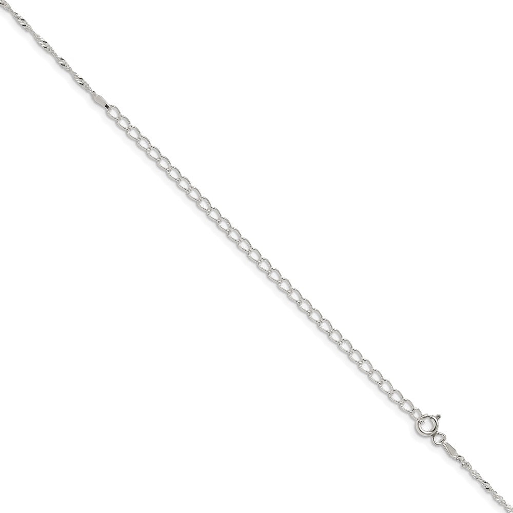22 Inch Sterling Silver 1.4mm Singapore Chain W/4In Ext.
