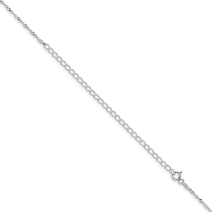 22 Inch Sterling Silver 1.4mm Singapore Chain W/4In Ext.