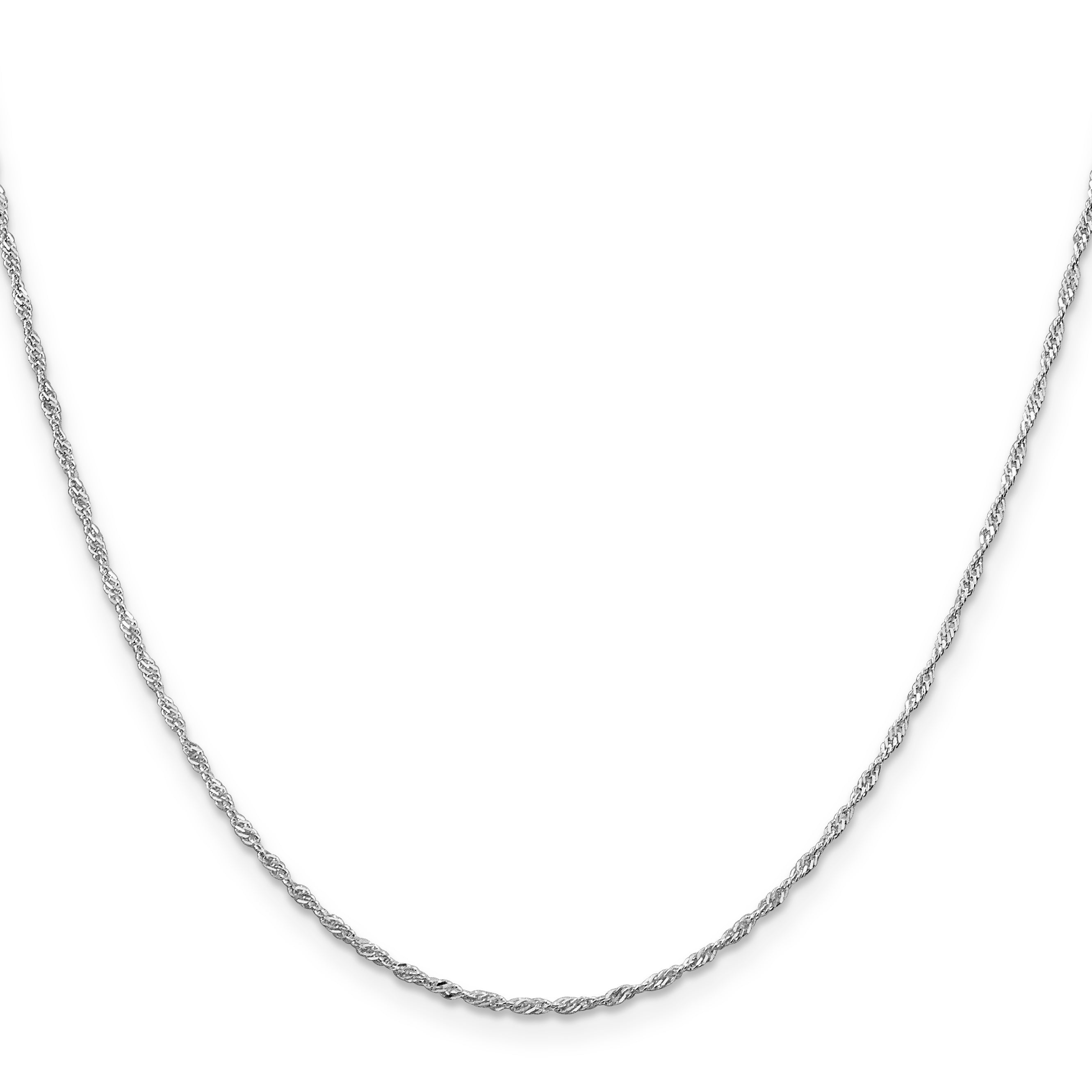 20 Inch Sterling Silver Rhodium-Plated 1.4mm Singapore Chain Necklace