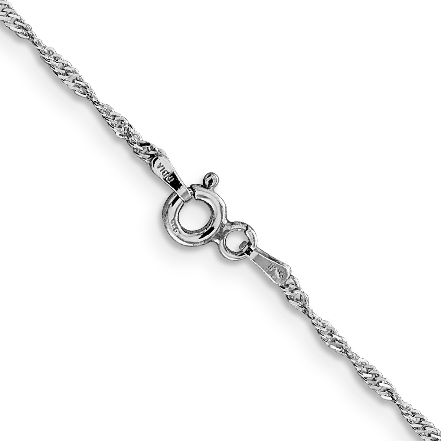 18 Inch Sterling Silver Rhodium-Plated 1.4mm Singapore Chain Necklace