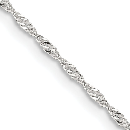 26 Inch Sterling Silver 1.4mm Singapore Chain Necklace