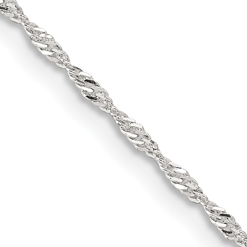 24 Inch Sterling Silver 1.4mm Singapore Chain Necklace