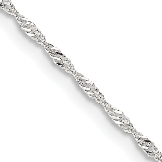 24 Inch Sterling Silver 1.4mm Singapore Chain Necklace