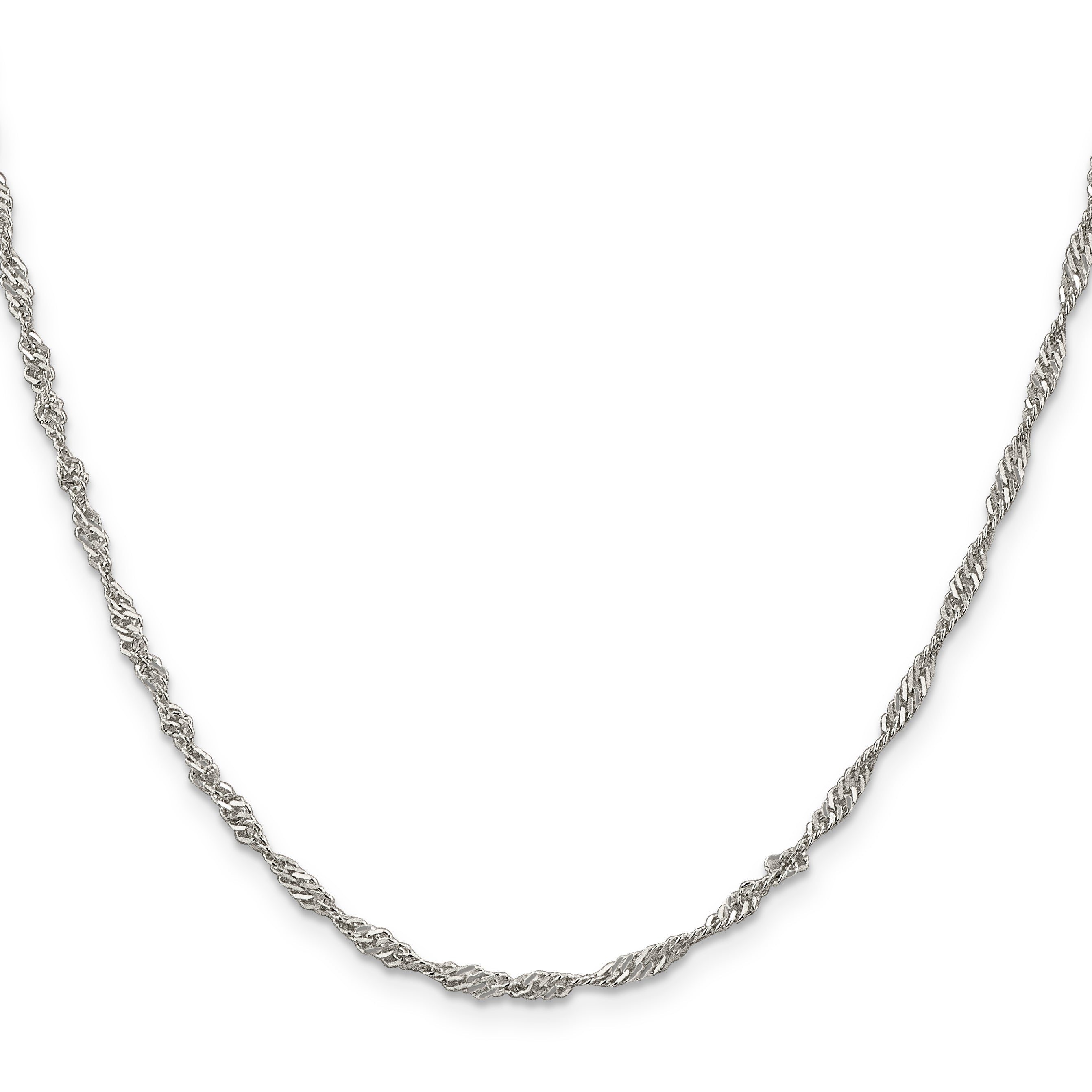 18 Inch Sterling Silver 2.25mm Singapore Chain Necklace