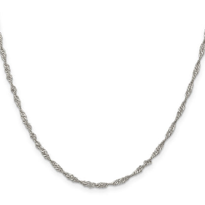 18 Inch Sterling Silver 2.25mm Singapore Chain Necklace