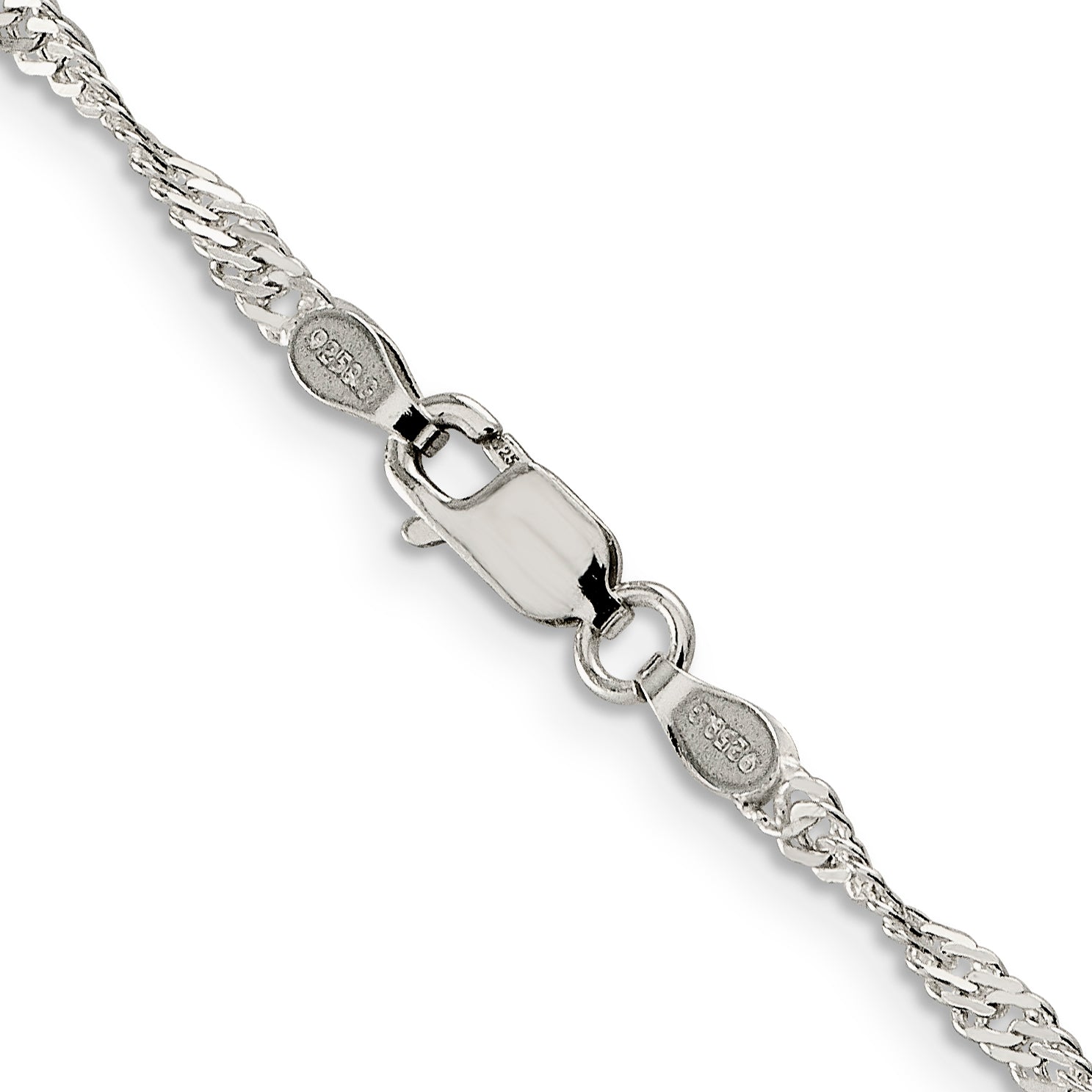 18 Inch Sterling Silver 2.25mm Singapore Chain Necklace