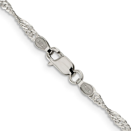 20 Inch Sterling Silver 2.25mm Singapore Chain Necklace