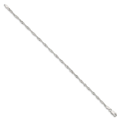 7 Inch Sterling Silver 2.25mm Singapore Chain Bracelet