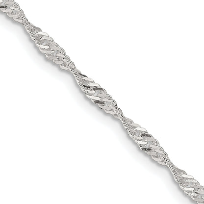 20 Inch Sterling Silver 2.25mm Singapore Chain Necklace
