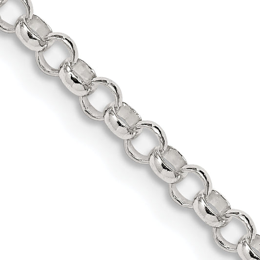 28 Inch Sterling Silver 3.5mm Rolo Chain Necklace