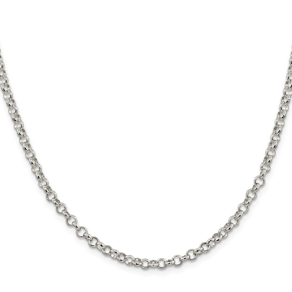 18 Inch Sterling Silver 4mm Rolo Chain Necklace
