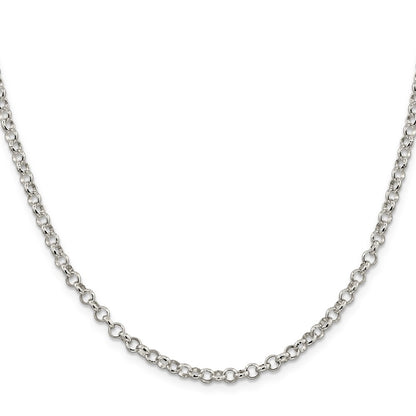 22 Inch Sterling Silver 4mm Rolo Chain Necklace