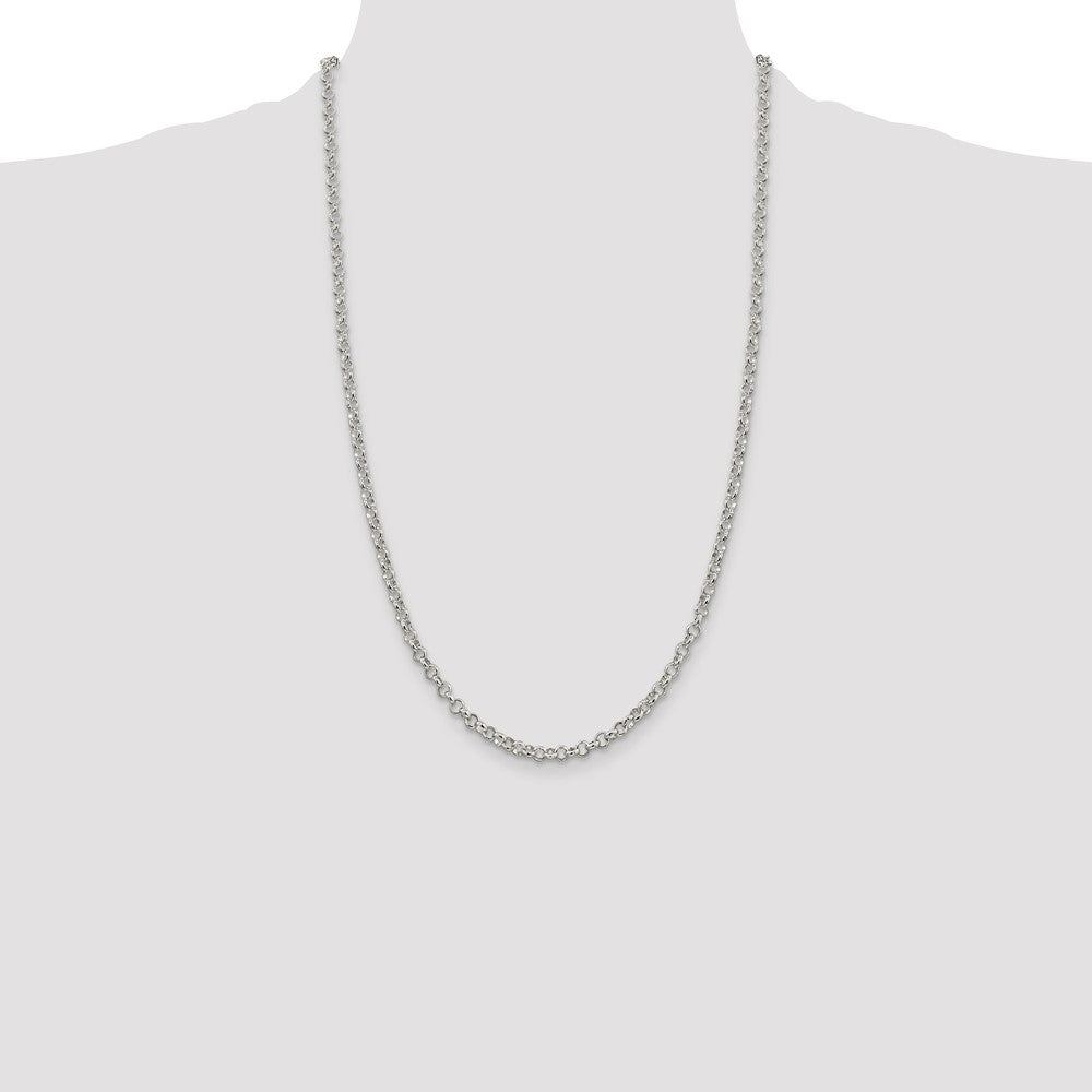 26 Inch Sterling Silver 4mm Rolo Chain Necklace