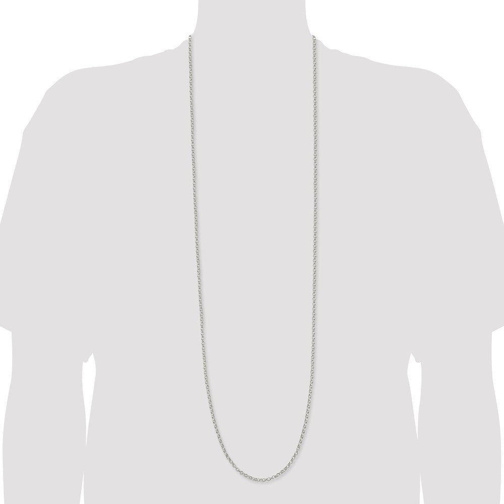 42 Inch Sterling Silver 4mm Rolo Chain Necklace