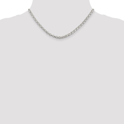 16 Inch Sterling Silver 4.6mm Rolo Chain Necklace