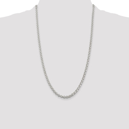 26 Inch Sterling Silver 4.6mm Rolo Chain Necklace