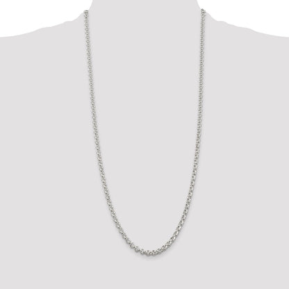 30 Inch Sterling Silver 4.6mm Rolo Chain Necklace