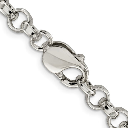 24 Inch Sterling Silver 6.75mm Rolo Chain Necklace