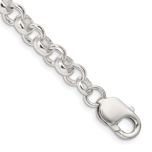 7 Inch Sterling Silver 6.75mm Rolo Chain Bracelet