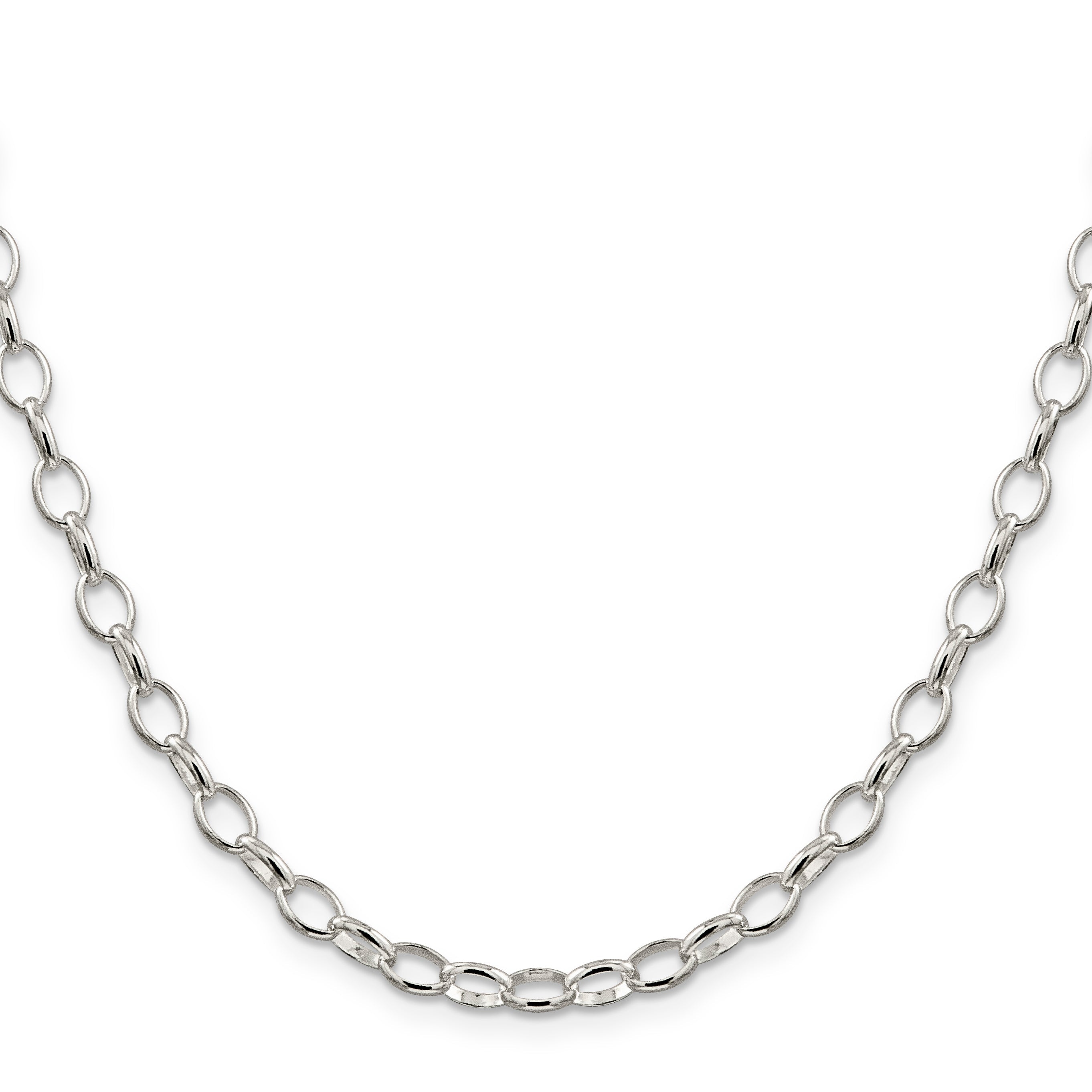 16 Inch Sterling Silver 5mm Fancy Rolo Chain Necklace