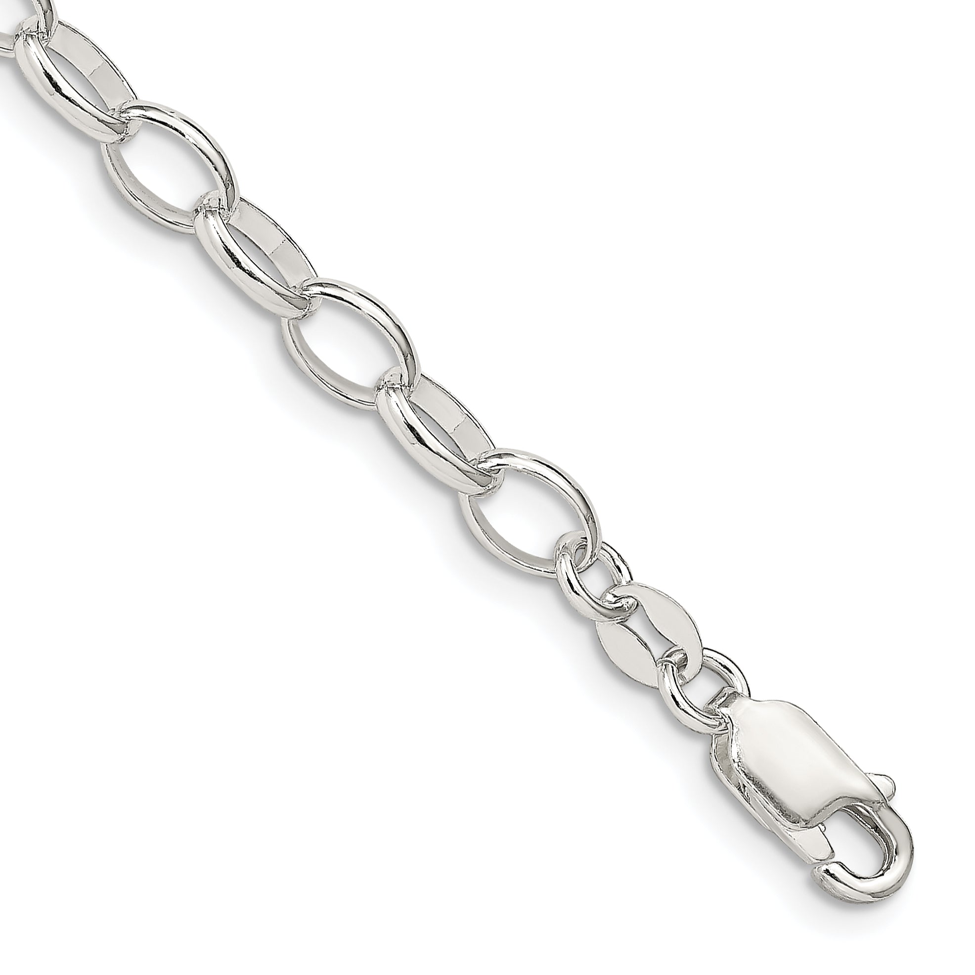 7 Inch Sterling Silver 5mm Fancy Rolo Chain Bracelet