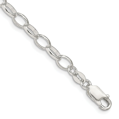 8 Inch Sterling Silver 5mm Fancy Rolo Chain Bracelet