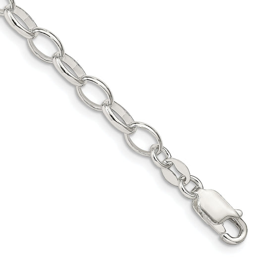 8 Inch Sterling Silver 5mm Fancy Rolo Chain Bracelet