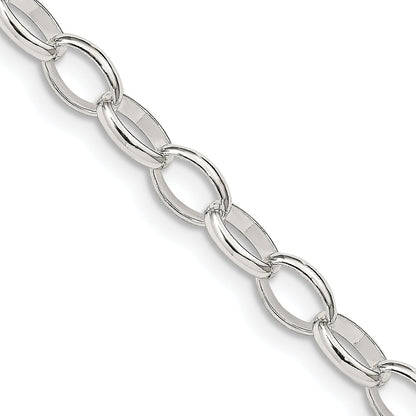 24 Inch Sterling Silver 5mm Fancy Rolo Chain Necklace