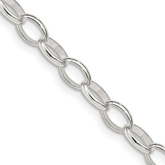 24 Inch Sterling Silver 5mm Fancy Rolo Chain Necklace