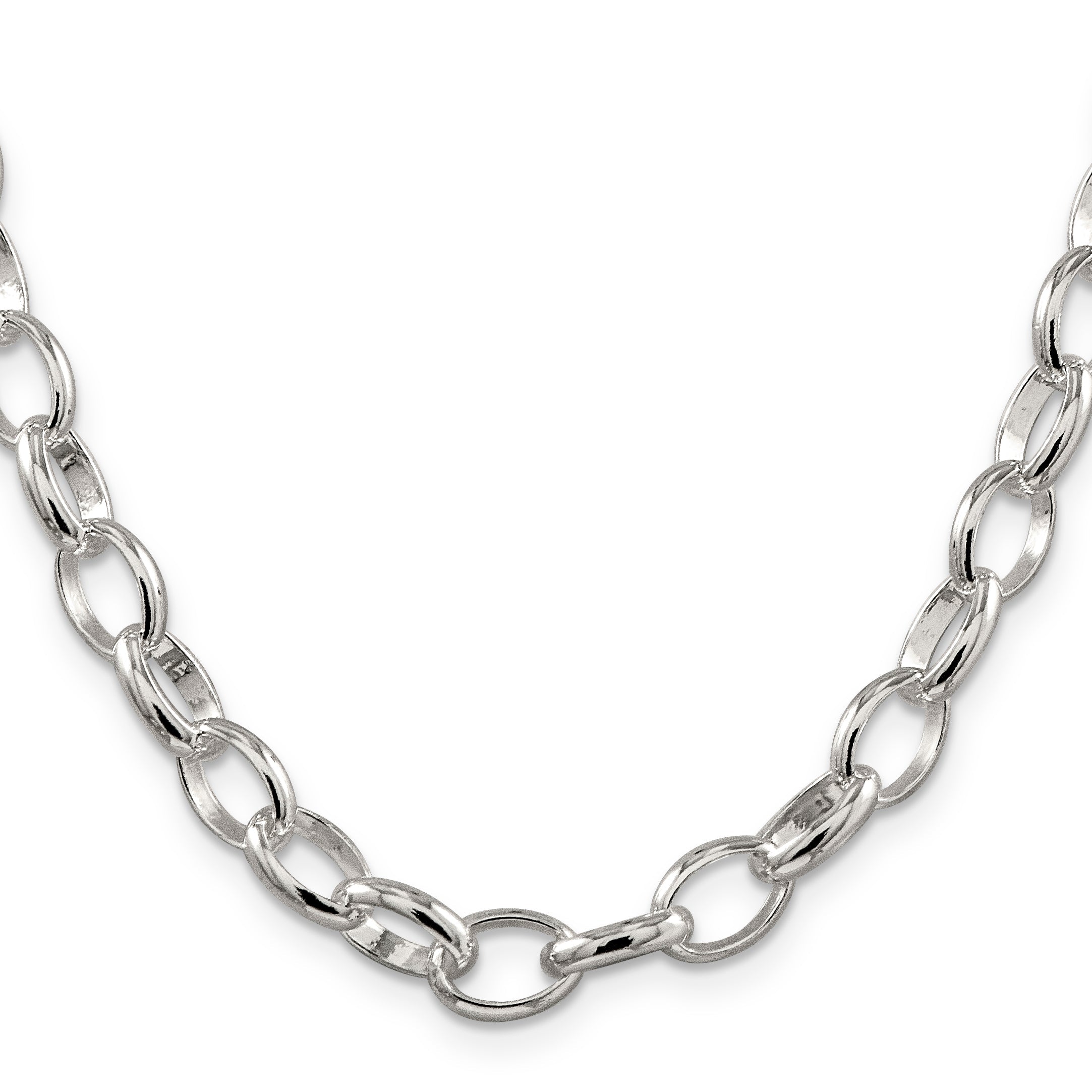 20 Inch Sterling Silver 8mm Fancy Rolo Chain Necklace