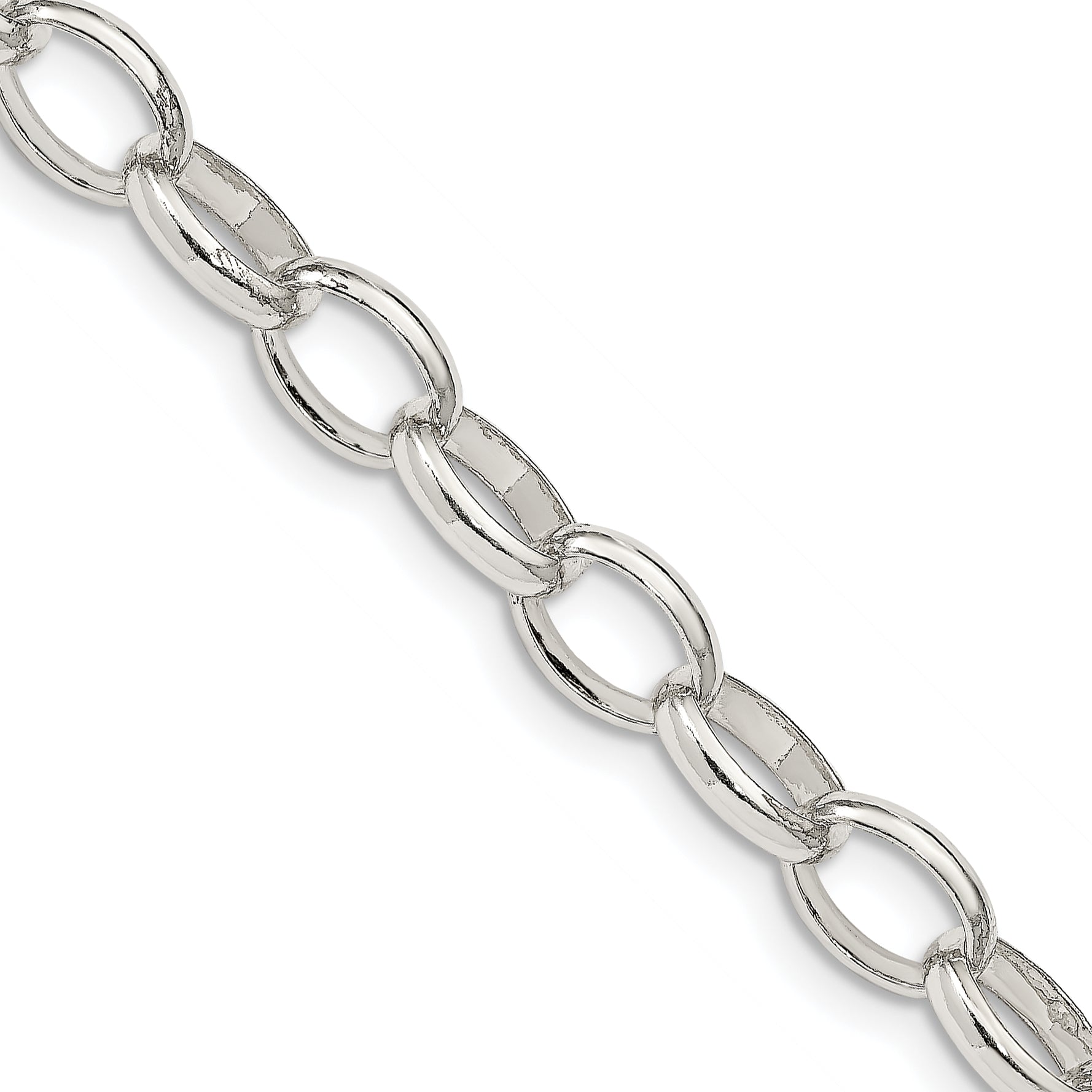24 Inch Sterling Silver 8mm Fancy Rolo Chain Necklace