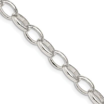 24 Inch Sterling Silver 8mm Fancy Rolo Chain Necklace