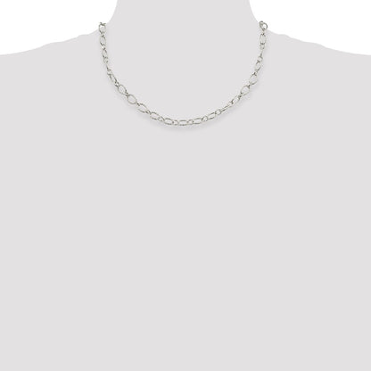 18 Inch Sterling Silver 6.1mm Fancy Patterned Rolo Chain Necklace