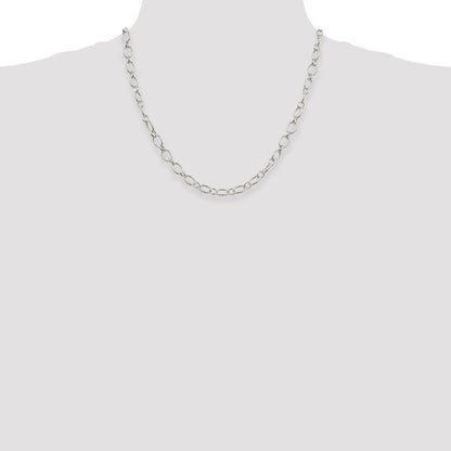 20 Inch Sterling Silver 6.1mm Fancy Patterned Rolo Chain Necklace