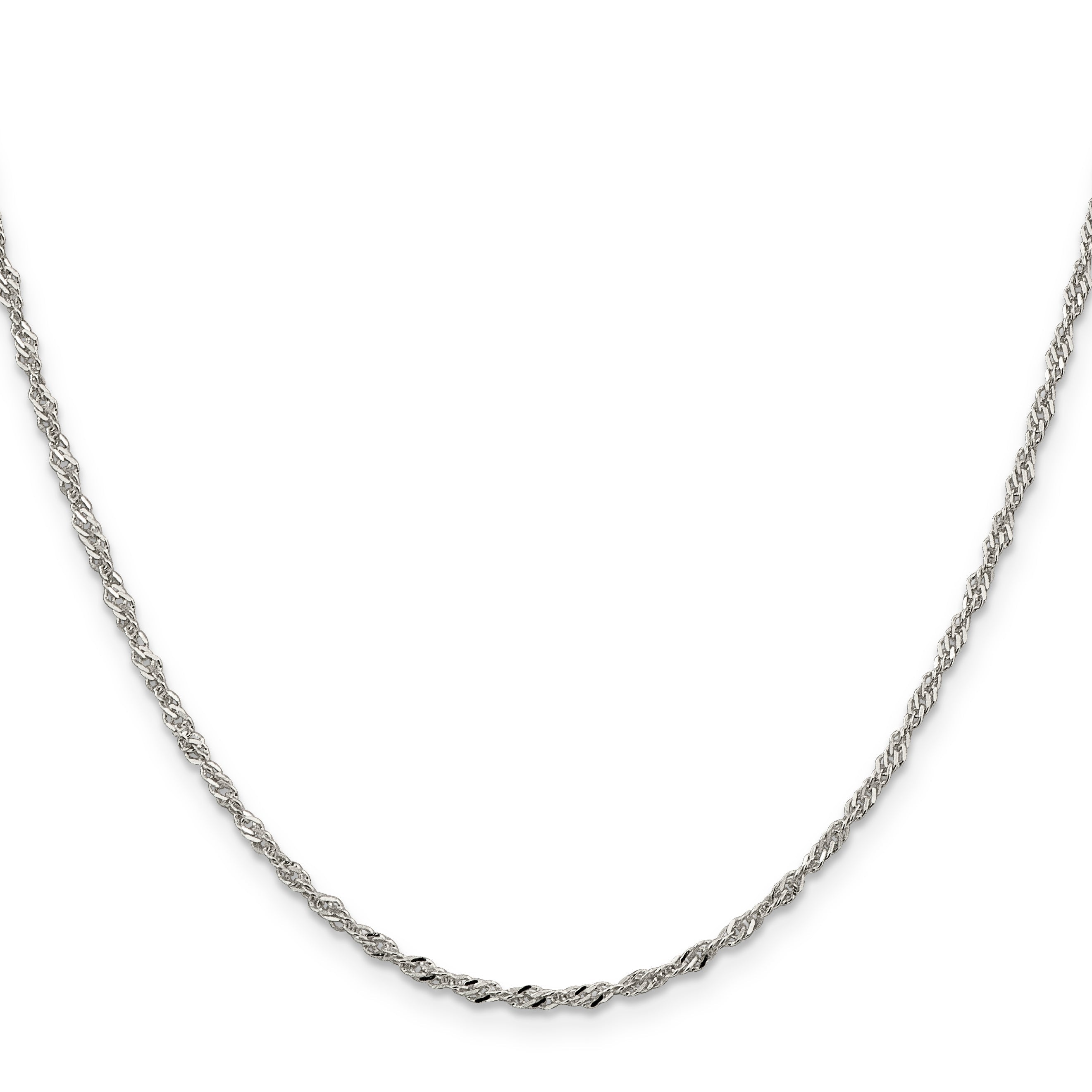 22 Inch Sterling Silver 2mm Singapore Chain W/4In Ext.