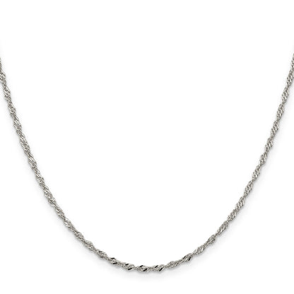 22 Inch Sterling Silver 2mm Singapore Chain W/4In Ext.