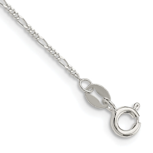 7 Inch Sterling Silver 1.2mm Figaro Chain Bracelet