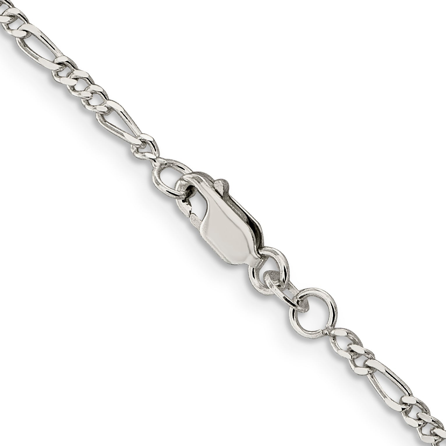 Sterling Silver 2.25mm Figaro Chain Necklace