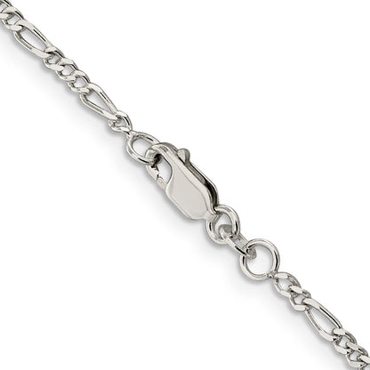 Sterling Silver 2.25mm Figaro Chain Necklace
