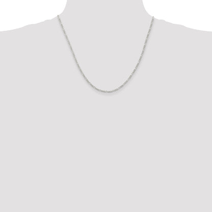 Sterling Silver 2.25mm Figaro Chain Necklace