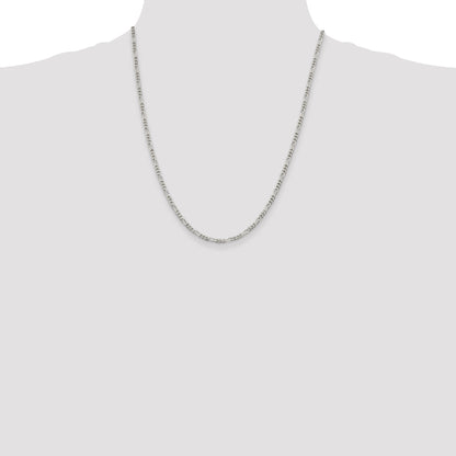 Sterling Silver 2.85mm Figaro Chain Necklace
