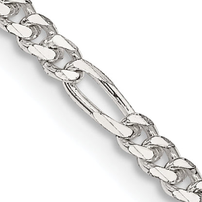 Sterling Silver 2.85mm Figaro Chain Necklace