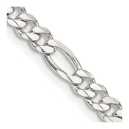 Sterling Silver 4.5mm Figaro Chain Necklace