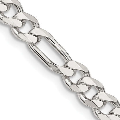28 Inch Sterling Silver 5.5mm Figaro Chain Necklace