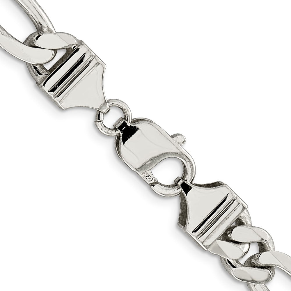Sterling Silver 9mm Figaro Chain Necklace