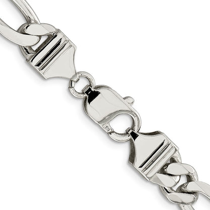 Sterling Silver 9mm Figaro Chain Necklace