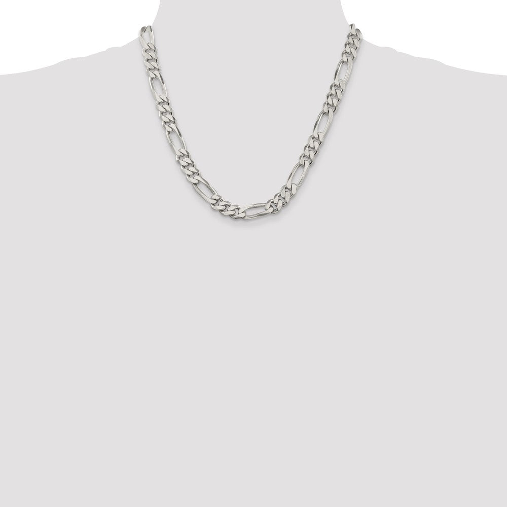 Sterling Silver 9mm Figaro Chain Necklace
